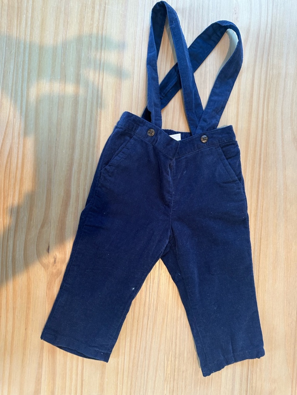 Janie and Jack Navy Corduroy Suspender Overalls